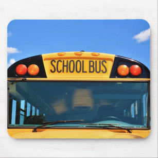 Tapis De Souris Bus scolaire avec lumières ambrées et rouges