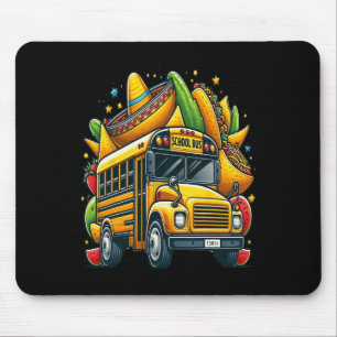 Tapis De Souris Bus scolaire Tacos Enfants Hommes Femmes Mexicaine