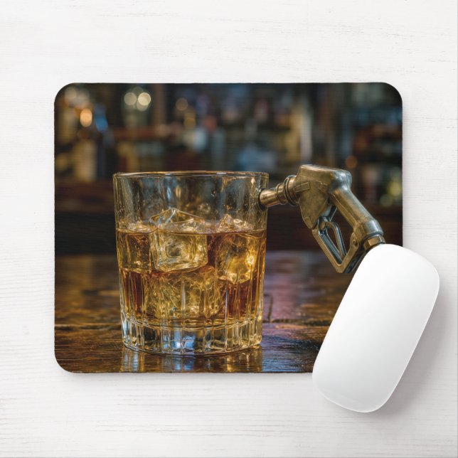 Tapis De Souris Buse d'essence dans un verre à Whisky (Avec souris)