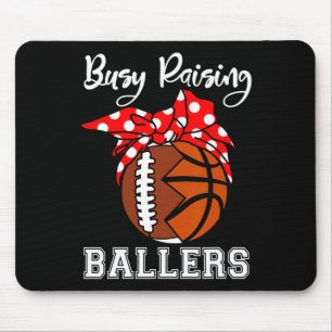 Tapis De Souris Busy Raising Byllers Fun Footbyll Bysketbyll Maman