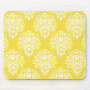 Tapis De Souris Butter Yellow Southern Cottage Damask