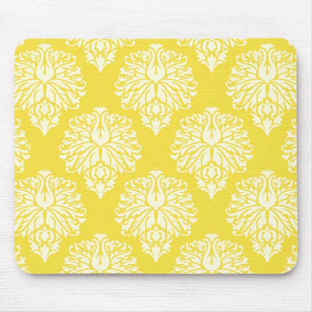 Tapis De Souris Butter Yellow Southern Cottage Damask (Devant)