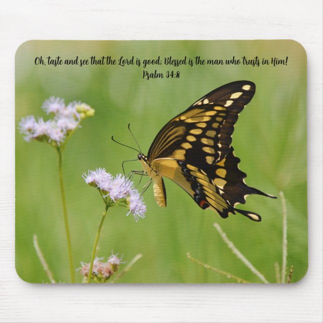 Tapis De Souris Butterfly Faith Bible Verse Nature Mouse Pad (Devant)