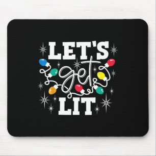 Tapis De Souris Buvons Lit Feu de Noël du Père Noël