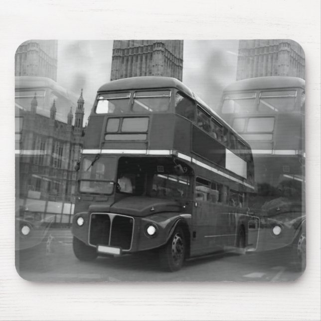 Tapis De Souris BW Black & White London Bus & Big Ben (Devant)