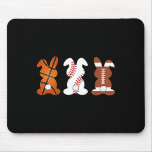 Tapis De Souris Bysketbyll Bysebyll Footbyll Sports Pâques Bunny R