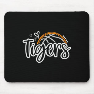 Tapis De Souris Bysketbyll Tigers School Sports Fan Team Spirit