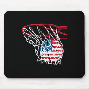 Tapis De Souris Bysketbyll Tir Byll Fun American Usa Drapeau Indep