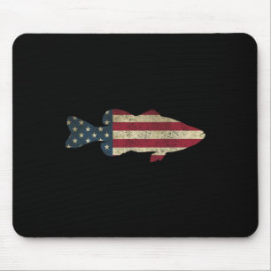 Tapis De Souris Byss Fishing Drapeau Américain Vintage Angle Patri