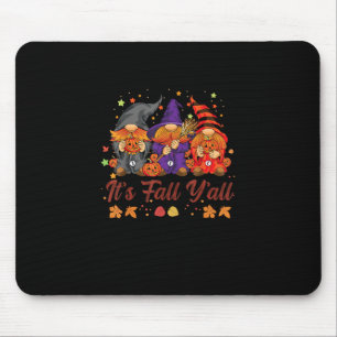 Tapis De Souris C’est automne Y’all Halloween Gnomes Citrouille au