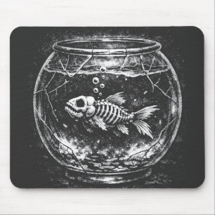 Tapis De Souris "Ça va super" - Poisson rouge squelettique par Bur