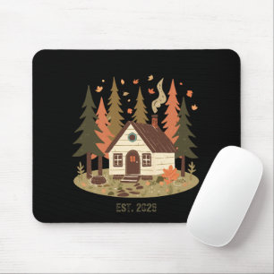 Tapis De Souris Cabane Cosy en Bois Automne et Hiver Production Su