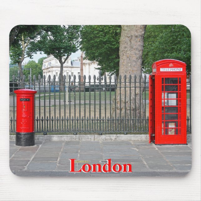 Tapis De Souris Cabine téléphonique et boîte postale de Londres (Devant)