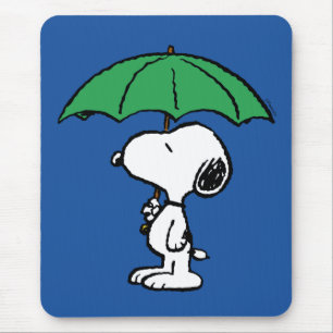 Tapis De Souris cacahuètes   Parapluie vert Snoopy