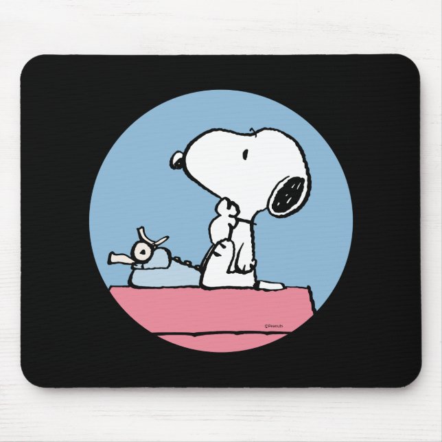 Tapis De Souris cacahuètes | Snoopy à la machine à écrire (Devant)