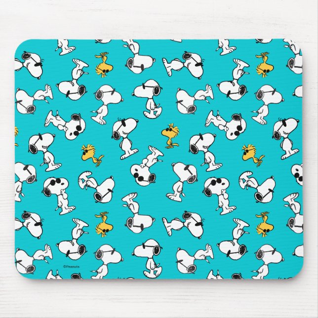 Tapis De Souris cacahuètes | Snoopy & Lunettes de soleil Motif (Devant)