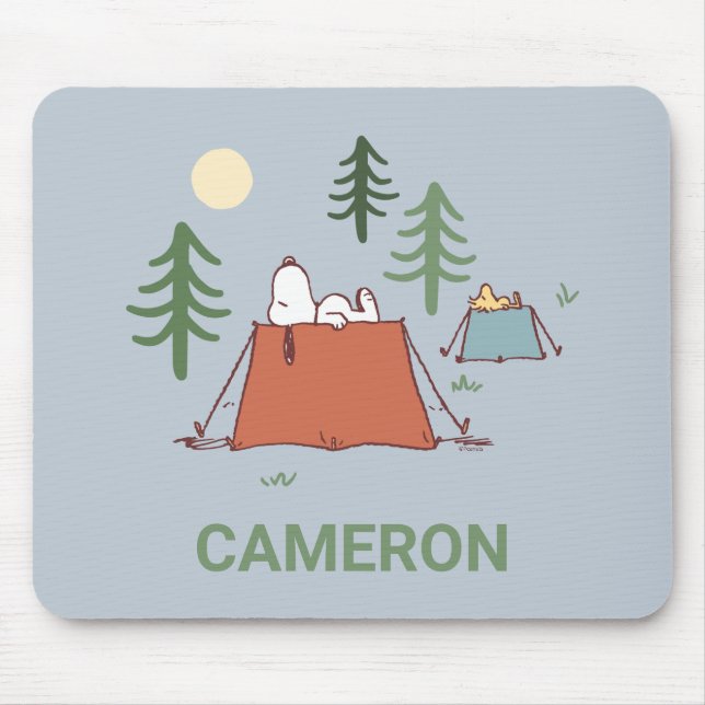 Tapis De Souris cacahuètes | Snoopy & Woodstock | Ajouter Votre No (Devant)