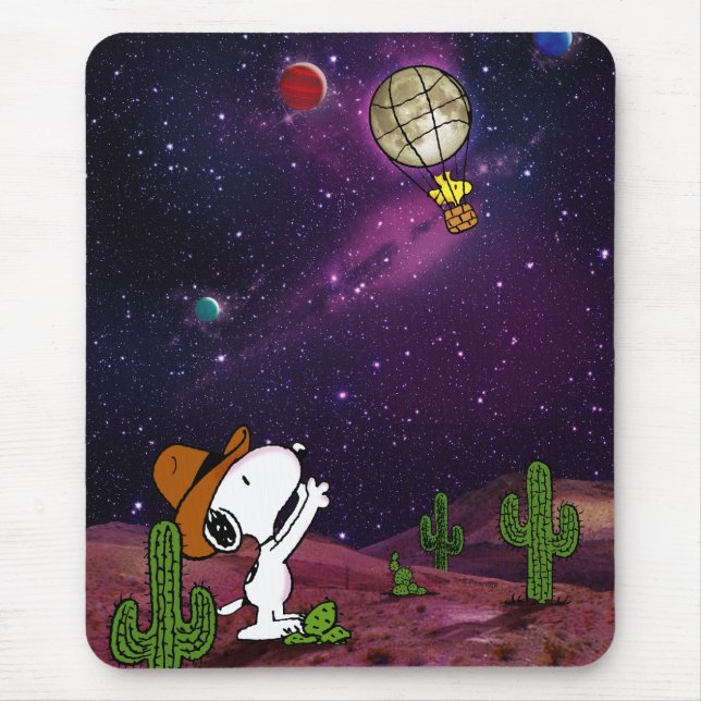Tapis De Souris cacahuètes | Snoopy & Woodstock Cowboy (Devant)
