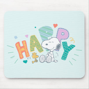Tapis De Souris cacahuètes Snoopy & Woodstock Happy