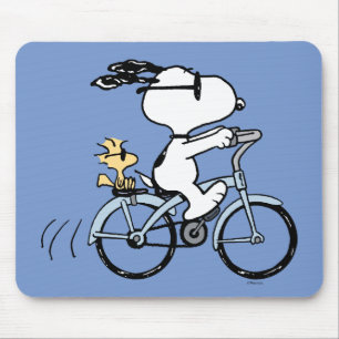 Tapis De Souris cacahuètes   Vélo Snoopy & Woodstock