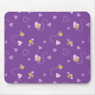 Tapis De Souris cacahuètes Woodstock Motif de coeur pourpre