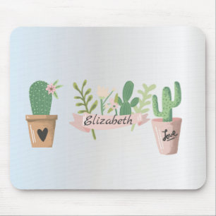 Tapis De Souris Cactus adorable, argenté