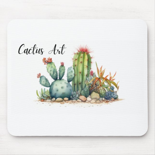 Tapis De Souris Cactus Art (Devant)