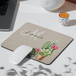 Tapis De Souris Cactus Cactus Succulent Monogramme du désert du su<br><div class="desc">Cette conception a été créée par art numérique. Elle peut être personnalisée en cliquant sur le bouton personnaliser et en modifiant la couleur, en ajoutant un nom, des initiales ou vos mots préférés. Contactez-moi à l'adresse colorflowcreations@gmail.com si vous souhaitez que ce design soit disponible sur un autre produit. Achetez ma...</div>