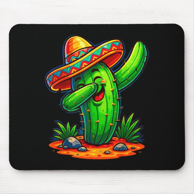 Tapis De Souris Cactus dabbing cinco de mayo mexicain  (Devant)