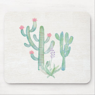 Tapis De Souris Cactus de Bohème d'aquarelle