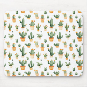 Tapis De Souris Cactus pointillés sur blanc