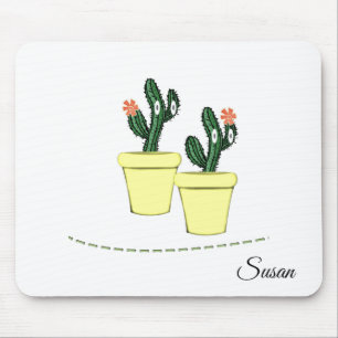 Tapis De Souris Cactus Pots Jaunes Pad Souris Floral!