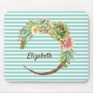 Tapis De Souris Cactus Sur Le Panier De Souris Vert Menthe