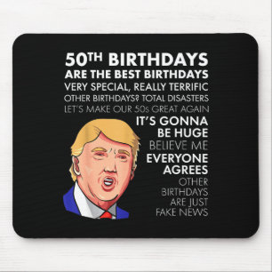 Tapis De Souris Cadeau 50e anniversaire drôle de citation Trump po