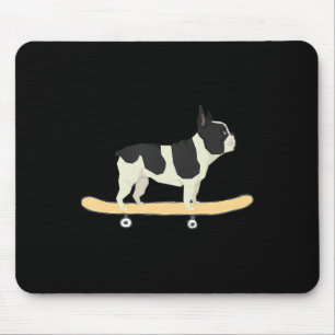 Tapis De Souris Cadeau chiot bouledogue français en skateboard