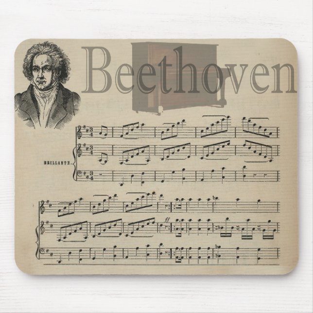 Tapis De Souris Cadeau classique de musique de Beethoven pour des (Devant)