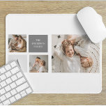 Tapis De Souris Cadeau Collage familial personnalisé<br><div class="desc">Voici notre magnifique Collage Photo à thème gris, le cadeau familial ultime qui capture des souvenirs chéris de façon personnalisée et élégante. Ce collage soigneusement travaillé présente les beaux moments et les liens partagés au sein de votre famille, ce qui en fait un cadeau vraiment spécial et sincère. Avec son...</div>