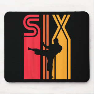 Tapis De Souris Cadeau d'anniversaire 6 ans Karaté Taekwondo Rétro