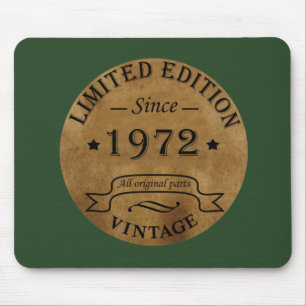Tapis De Souris Cadeau d'anniversaire de naissance vintage 1972