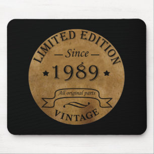 Tapis De Souris Cadeau d'anniversaire de naissance vintage 1989