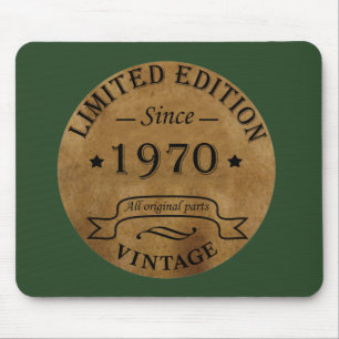Tapis De Souris Cadeau d'anniversaire victorien vintage né en 1970