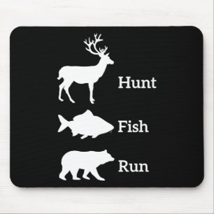 Tapis De Souris Cadeau de chasse de pêche drôle Chasse Poisson Our