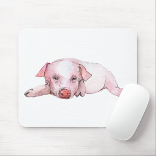 Tapis De Souris Cadeau de Cochon Mignon Femme d'Agriculteur Fille