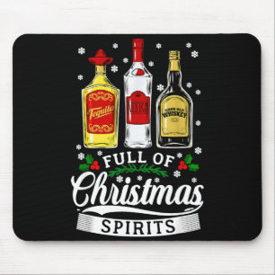 Tapis De Souris Cadeau de fête de Noël de boisson alcoolisée plein