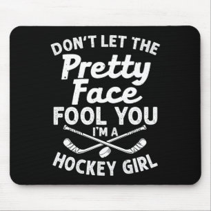 Tapis De Souris Cadeau De Hockey Fun Girl Pour Femmes Enfants Pla