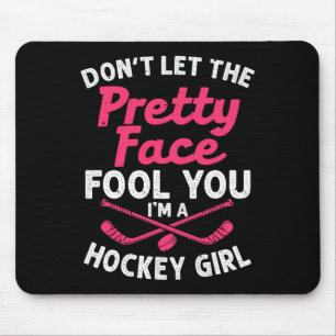 Tapis De Souris Cadeau De Hockey Fun Girl Pour Femmes Enfants Pla