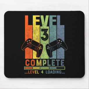 Tapis De Souris Cadeau de joueur complet Niveau 3 3 Ans Anniversai