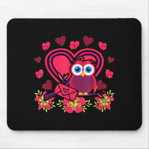 Tapis De Souris Cadeau de la Saint-Valentin Chouette Mignon Oiseau