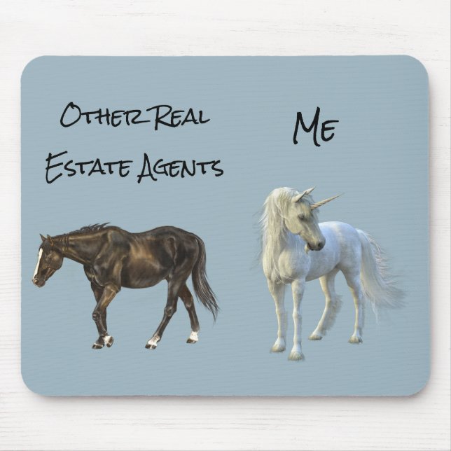 Tapis De Souris Cadeau de l'agent immobilier Unicorn Horse (Devant)