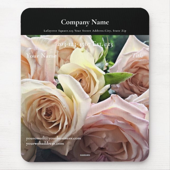 Tapis De Souris Cadeau de l'employé Mousepad Roses - HAMbyWG (Devant)